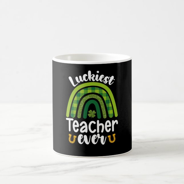 Luckiest Teacher Ever School St Patrick's Day Coffee Mug (Center)