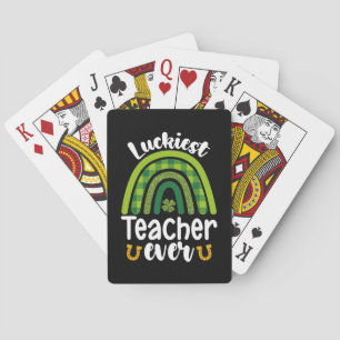 Luckiest Teacher Ever School St Patrick's Day Playing Cards