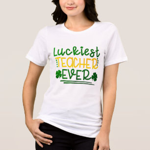 Luckiest Teacher Ever St. Patrick's Day Tri-Blend Shirt