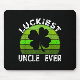 Luckiest uncle shamrocks lucky st patrick's day mouse pad