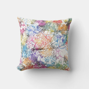 Lucknow Uttar Pradesh City Map Throw Pillow