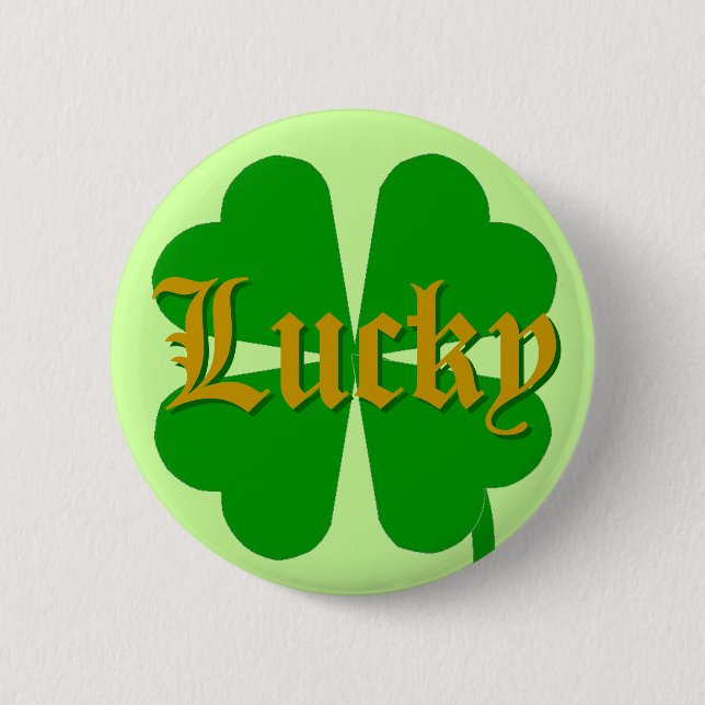Lucky 2 Inch Round Button (Front)