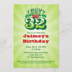 Lucky 32 - Invitation personnalisée à la fête d'an