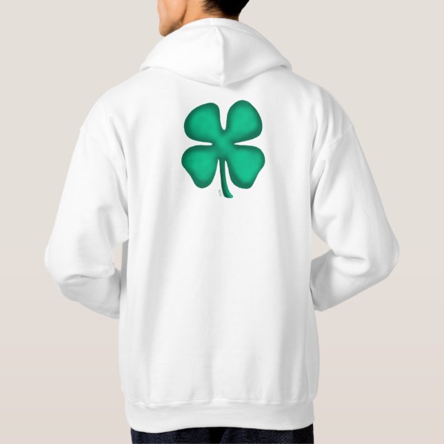 Lucky 4 feuilles irlandais Clover blanc sweat - sh (Dos)
