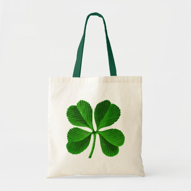 Lucky 4 Leaf Clover Tote Bag (Front)