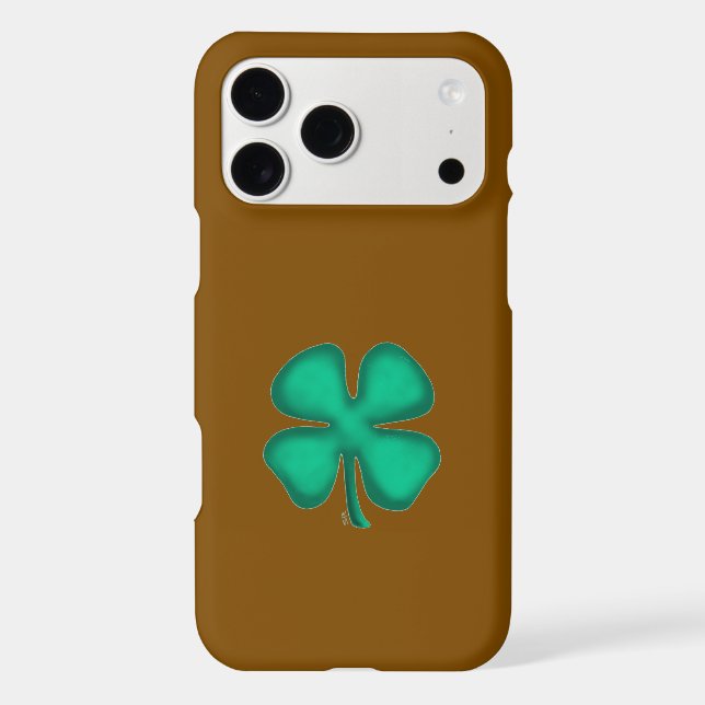 Lucky 4 Leaf Irish Clover brown iPhone 17 Pro Max (Back)