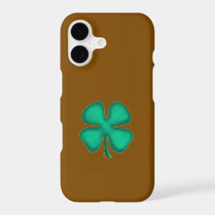 Lucky 4 Leaf Irish Clover brown iPhone 17 S case