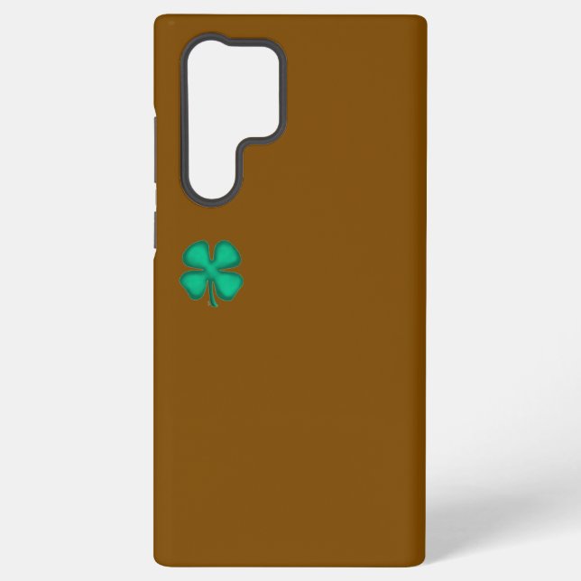 Lucky 4 Leaf Irish Clover brown S22 Ult phone case (Back)