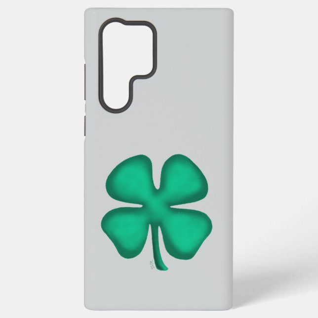 Lucky 4 Leaf Irish Clover gray S22 Ult phone case (Back)