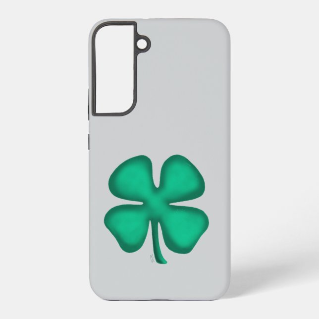 Lucky 4 Leaf Irish Clover gray S22Plus phone case (Back)