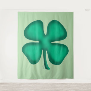 Lucky 4 Leaf Irish Clover green tapestry