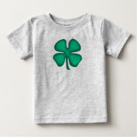 Lucky 4 Leaf Irish Clover grey baby T-shirt