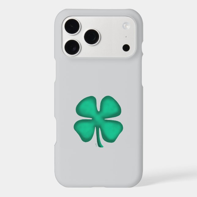 Lucky 4 Leaf Irish Clover gris iPhone 17 Pro Max (Verso)