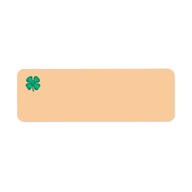 Lucky 4 Leaf Irish Clover return address labels t (Front)