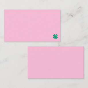 Lucky 4 Leaf Irish Clover sm pink business card