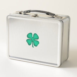 Lucky 4 Leaf Irish Clover stainless stl lunchbox