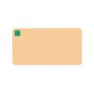 Lucky 4 Leaf Irish Clover tan address labels