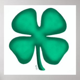 Lucky 4 Leaf Irish Clover value matte poster