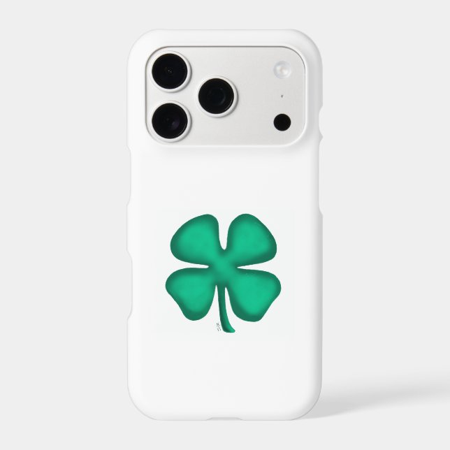 Lucky 4 Leaf Irish Clover white iPhone 17 Pro case (Verso)