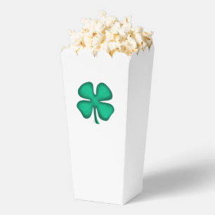 Lucky 4 Leaf Irish Clover white popcorn boxes