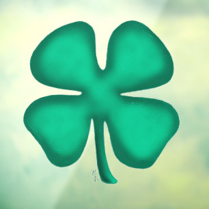 Lucky 4 Leaf Irish Clover window cling back stick
