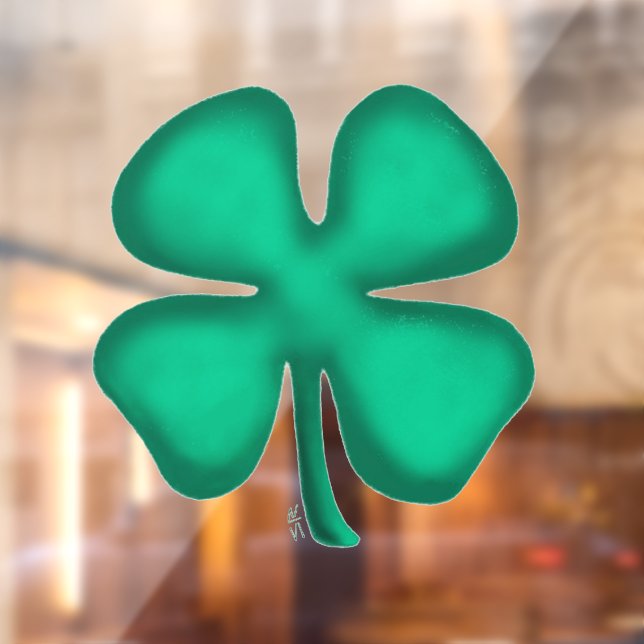 Lucky 4 Leaf Irish Clover window cling back stick (Sheet 2)