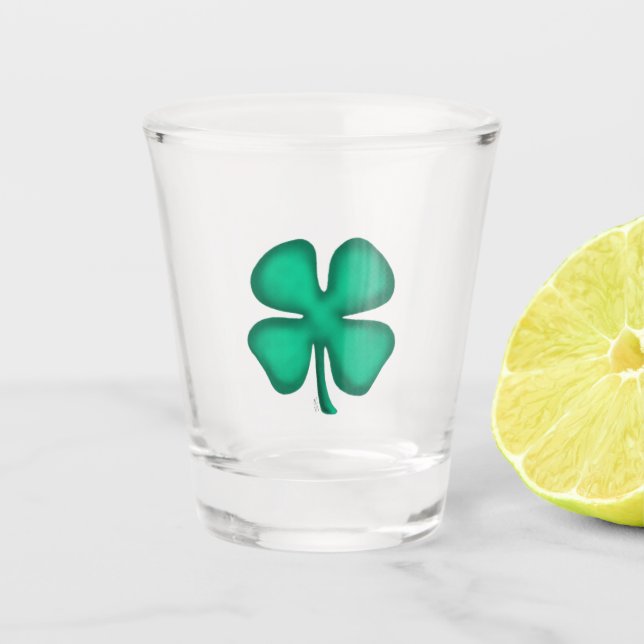 Lucky 4 Leaf Irlandais Clocher verre tourné (Devant)