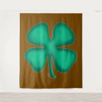 Lucky 4 Leaf Irlandais Clover tapisserie brun
