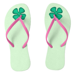 Lucky 4 Leaf Irlandais Clover tongs vert