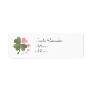 Lucky 4 Leaf Love Clover Return Address Label