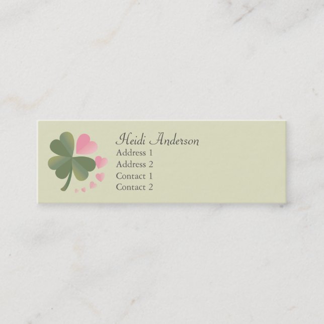 Lucky 4 Leaf Love Clover Skinny Card (Front)