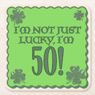 Lucky 50th Birthday Coaster