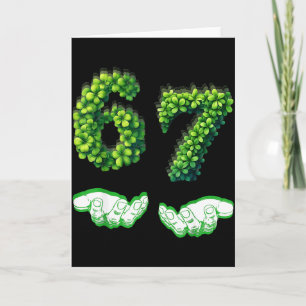 Lucky 67 Clover Number Funny Green Shamrock St Pat Card