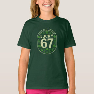 Lucky 67 – St Patrick’s Day Celtic Clover Badge T-Shirt