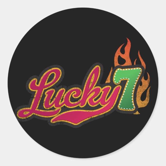 Lucky 7 - Good Luck Classic Round Sticker (Front)