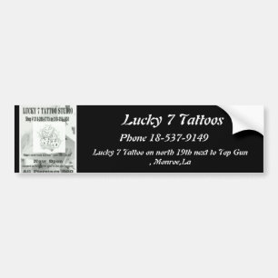 Lucky 7 Tattoos bumper sticker