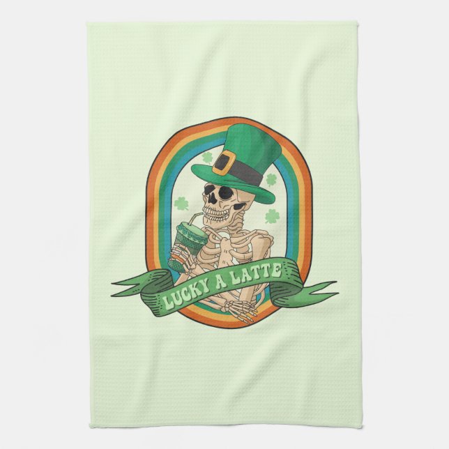 Lucky A Latte Kitchen Towel (Vertical)