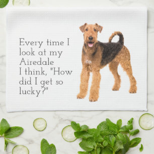 Lucky Airedale Kitchen Towel