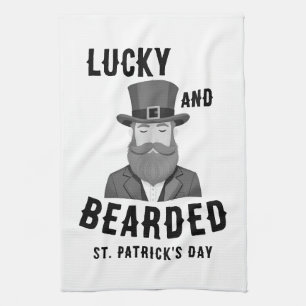Lucky and Bearded St. Patrick’s Day Leprechaun Kitchen Towel