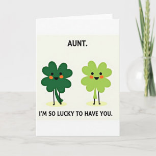 Lucky Aunt Glitter Texture Card