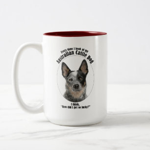 Lucky Australian Cattle Dog Two-Tone Coffee Mug