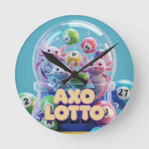 Lucky Axolotl  Round Clock