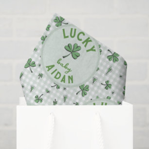 Lucky Baby St Patricks Day Green Clover Tissue Paper