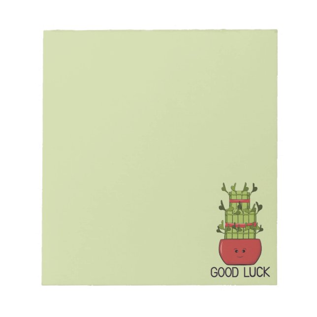 Lucky Bamboo Plant with Greeting Notepad (Front)