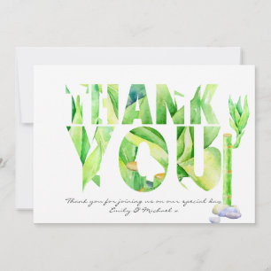 Lucky Bamboo THANK YOU Green Watercolor Card