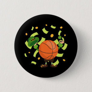 Lucky Basketball Happy Patrick's Day 2 Inch Round Button