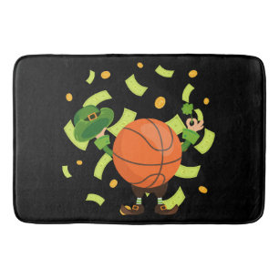 Lucky Basketball Happy Patrick's Day Bath Mat
