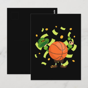 Lucky Basketball Happy Patrick's Day Postcard