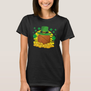 Lucky Basketball Leprechaun Hat Golden Clover Sham T-Shirt