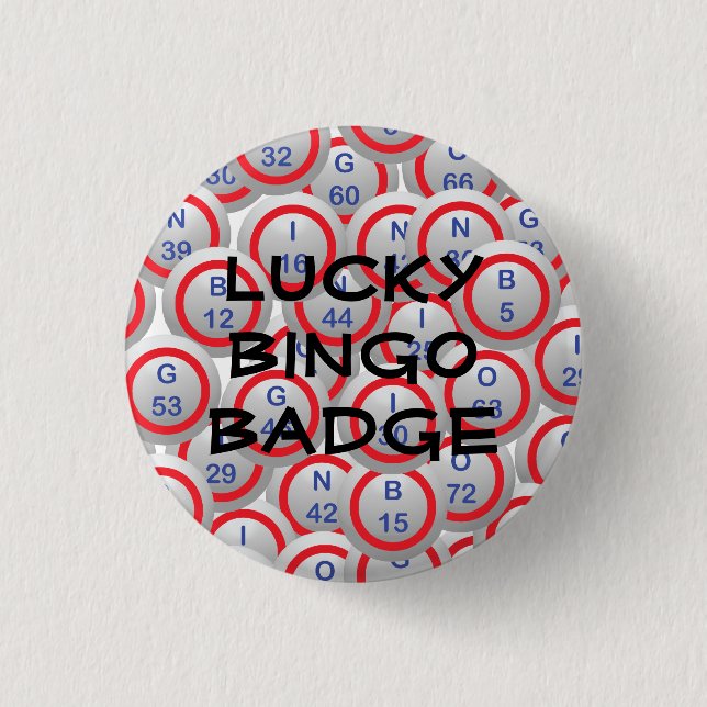 Lucky Bingo Badge 1 Inch Round Button (Front)